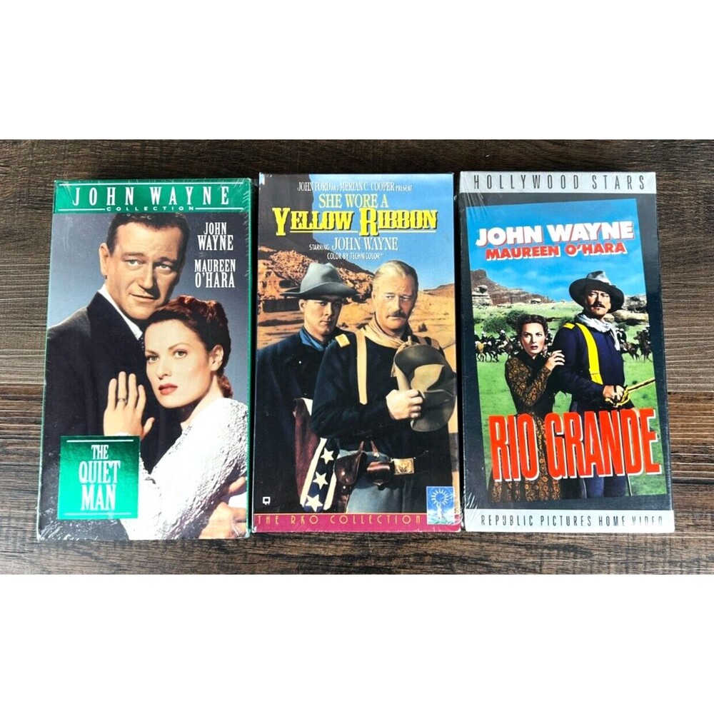 John Wayne The Quiet Man, Yellow Ribbon, & Rio Grande VHS Movies Factory Sealed